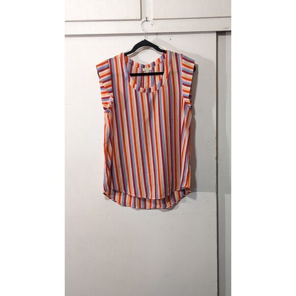 Lily White Tops - Lily White striped semi-sheer Blouse